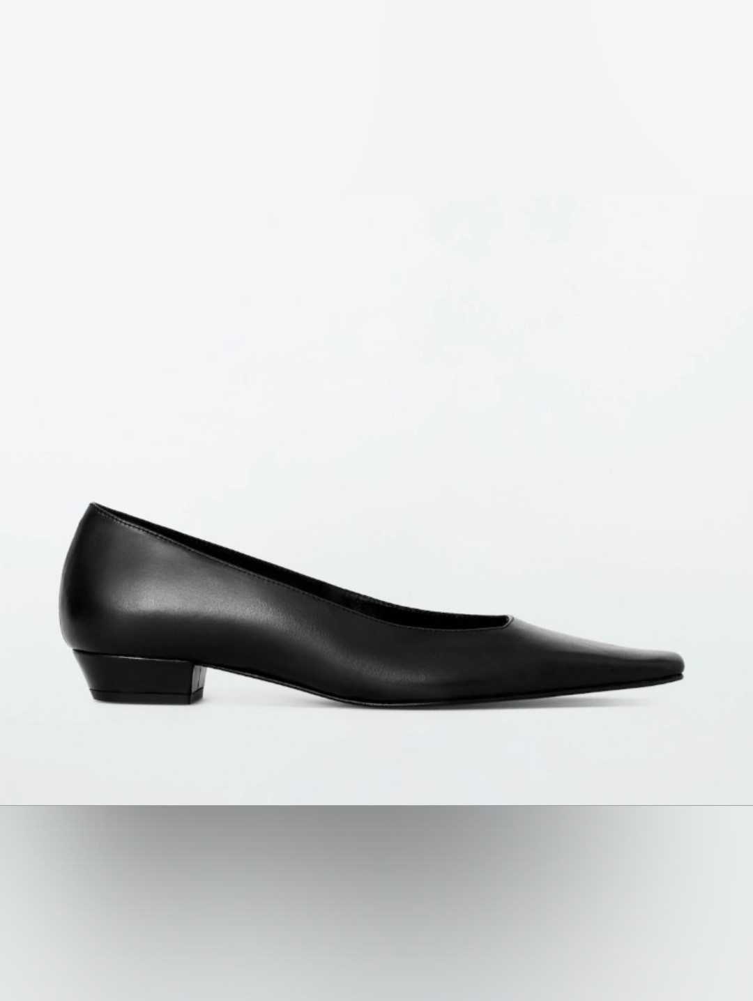 New Square Toe Court Black Leather Shoes Low Heel Pumps Size 11 Comfort Career